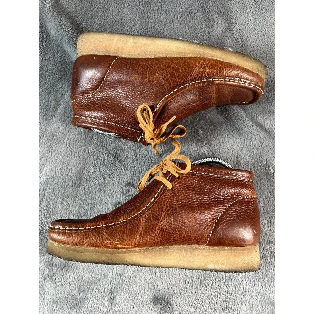 Clarks Original Wallabee Chukka Boots Mens 7.5 Brown Pebbled Leather